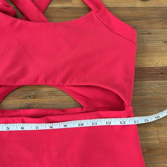 Free People Movement Cut Out Crossback Jumpsuit Size L NWOT Red - Picture 9 of 10